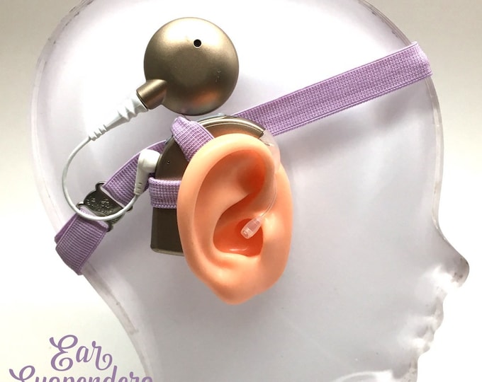 Light Purple - Cochlear Implant Heaband - Adjustable Length - Silicone Grip Sleeve - Non Slip Grip  - Unilateral, Bilateral, Bimodal option