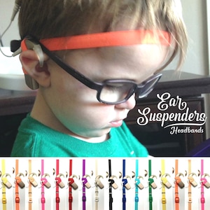 Cochlear Implant Headband - Ear Suspenders - Adjustable Length - Silicone lined - Non Slip Grip - for all ages and activities.