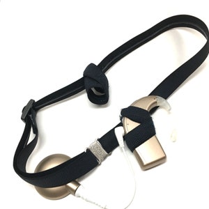 Black Cochlear Implant Heaband Adjustable Length Silicone Grip Sleeve Non Slip Grip Unilateral, Bilateral, Bimodal options imagem 1