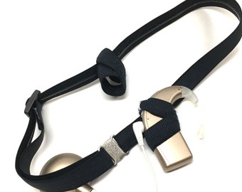 Schwarz - Cochlea Implant Heaband - Länge verstellbar - Silikon-Griff-Hülle - Non Slip Grip - Einseitig, Beidseitig, Bimodal-Optionen