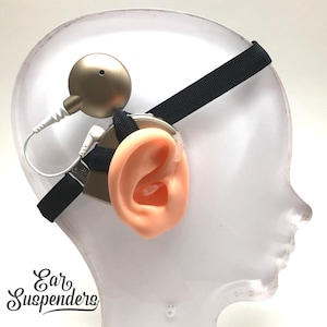Black Cochlear Implant Heaband Adjustable Length Silicone Grip Sleeve Non Slip Grip Unilateral, Bilateral, Bimodal options imagem 2