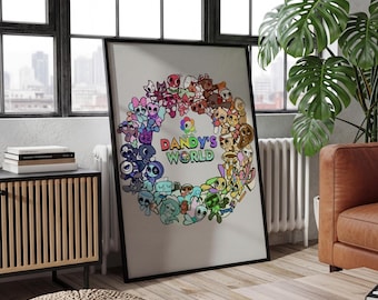 Dandy’s World Poster | Roblox Game Wall Art | Cute Horror Character Print | Gamer Room Decor | Kids Roblox Fan Gift Poster