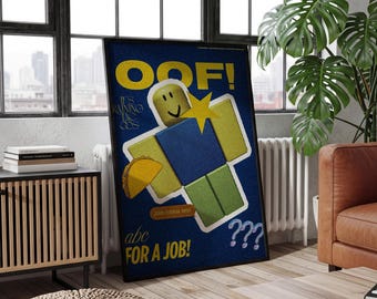 Roblox Brainrot Poster | Funny Meme Gaming Wall Art | Viral Character Print | Kids Gamer Room Decor | Roblox Fan Gift Poster