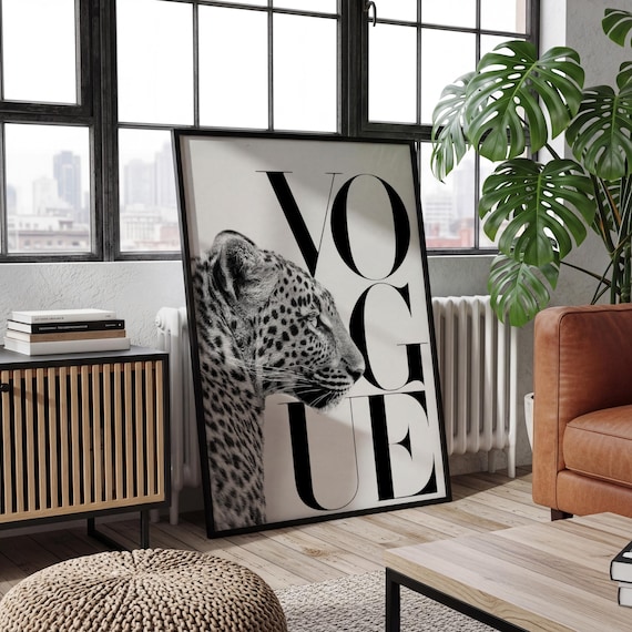 Black and White Leopard Poster | Minimalist Animal Wall Art | Safari Wildlife Print | Modern Monochrome Room Decor | Nature Gift Poster