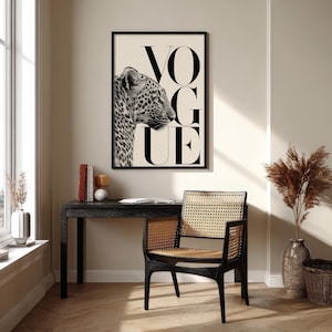 Black and White Leopard Poster | Minimalist Animal Wall Art | Safari Wildlife Print | Modern Monochrome Room Decor | Nature Gift Poster image 3