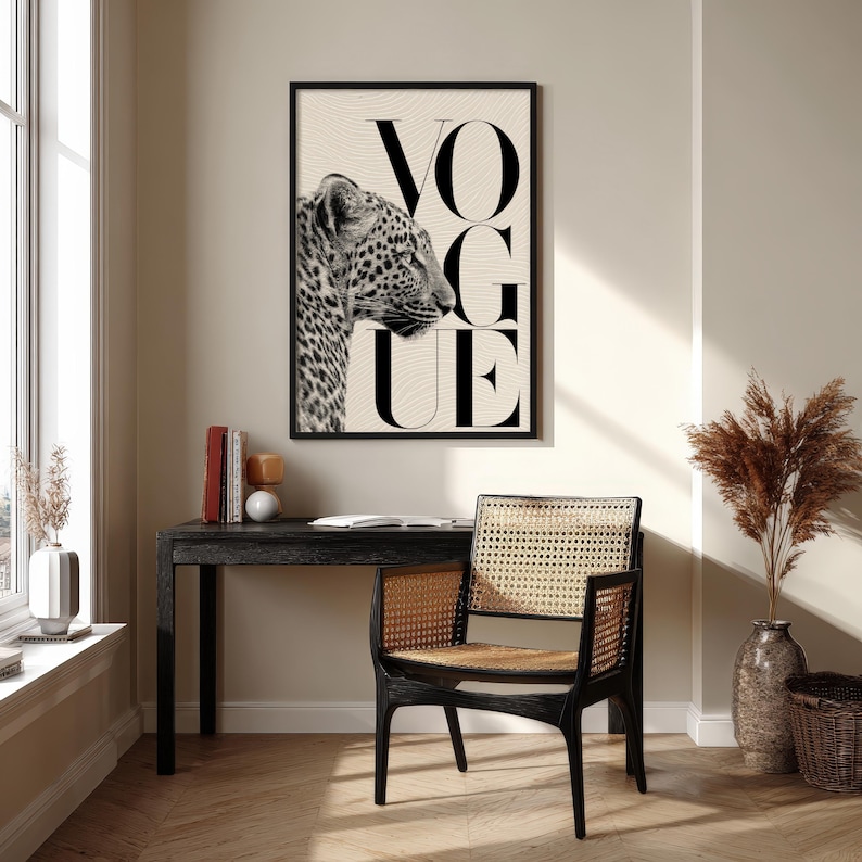 Black and White Leopard Poster | Minimalist Animal Wall Art | Safari Wildlife Print | Modern Monochrome Room Decor | Nature Gift Poster image 3