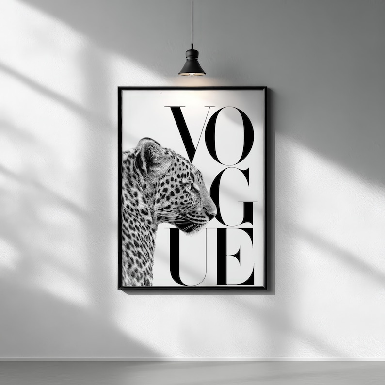 Black and White Leopard Poster | Minimalist Animal Wall Art | Safari Wildlife Print | Modern Monochrome Room Decor | Nature Gift Poster image 2