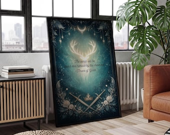 Throne of Glass Poster | Fantasy Book Wall Art | Terrasen Aesthetic Print | Bookish Room Decor | Romantasy Reader Gift Poster