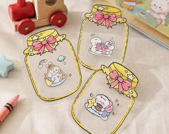 30 Korean Jar Ziplock Candy Bags, Cartoon Treat Pouches, Party Favor Gift Bags