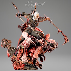 Geralt of Rivia 3D Print STL Files - The Witcher Monster Slayer Fanart Statue for Resin and FDM - Digital Download