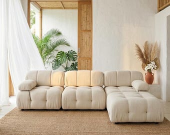 Scandinavische modulaire bank, moderne sofa, designer woonkamerbank, eigentijdse modulaire stoelen, luxe loungebank, Bellini-bank