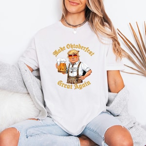Funny Beer Parody Tee, Trump Oktoberfest Shirt, MAGA Drinking Top, Republican Men Present, Fall Event Gift For Dad, Unisex T-Shirt