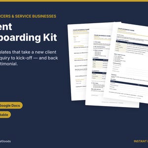 Freelancer Client Onboarding Kit, Proposal, Scope of Work Templates (Digital Download)