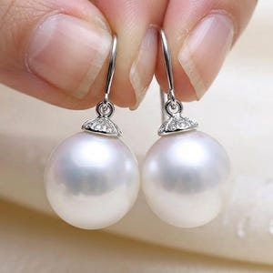 Freshwater Pearl Drop Earrings, Real Pearl, Bridal Jewelry, Bridesmaid Freshwater Pearl Drop Earrings, Real Pearl, Bridal Jewelry, Bridesmaid
