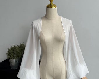 Detachable Chiffon Bridal Sleeves, Minimalist Wedding Sleeves, Puff Bridal Sleeves