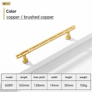Hammered Texture Cabinet Knobs Pulls, Bright Gold Gloss Black Copper Drawer Handles NO.11