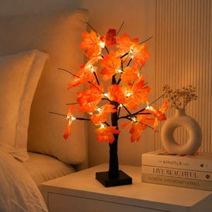 Lampada a LED a forma di betulla nera / Luce da tavolo autunnale / Decorazione per l'albero di Halloween / Accogliente decorazione autunnale per la casa / Luce notturna stagionale
