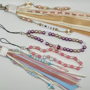 Beaded light stick strap/ phone strap/ Kpop accessory/ phone charm/ lightstick decoration accessories