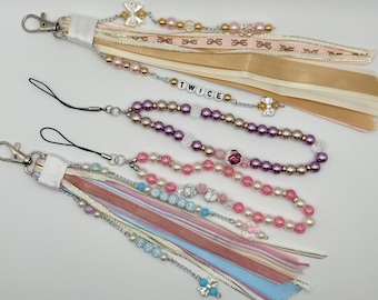 Beaded light stick strap/ phone strap/ Kpop accessory/ phone charm/ lightstick decoration accessories
