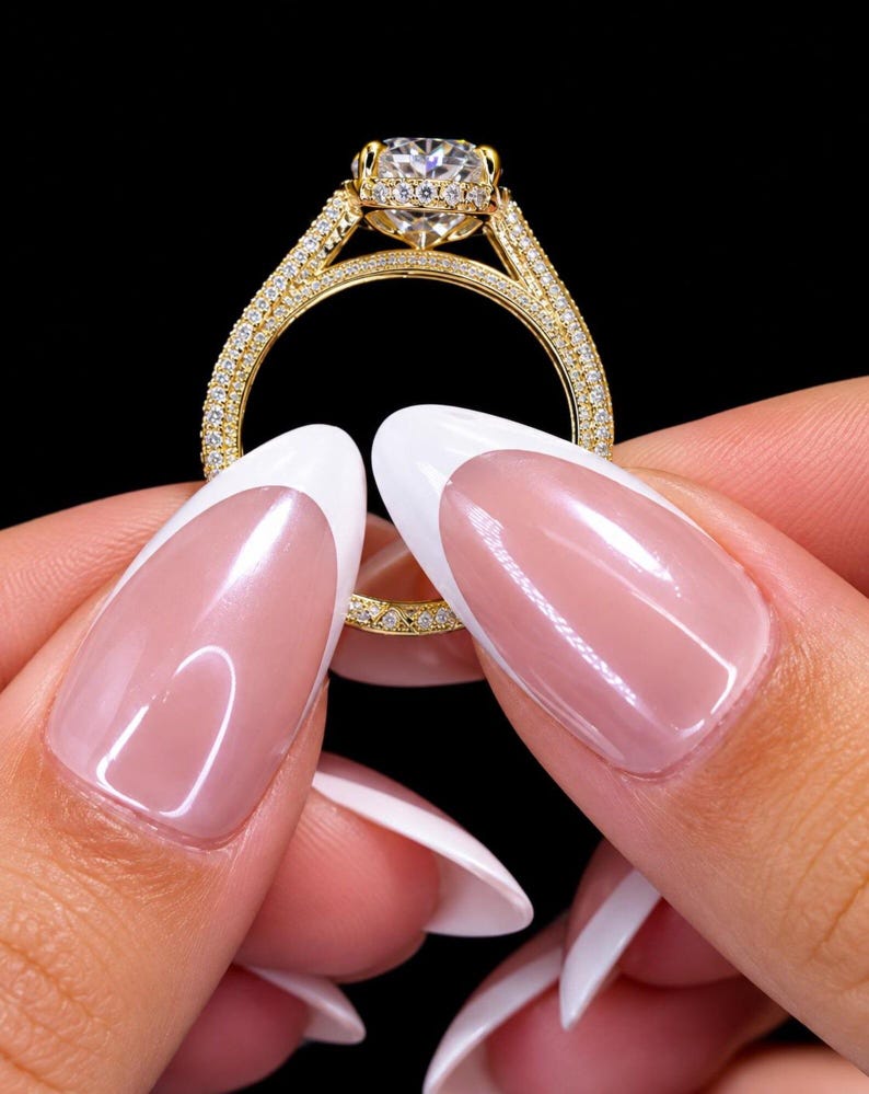 3 CT Cushion Cut Moissanite Diamond Engagement Ring, 14K Gold Halo Ring 3 CT Cushion Cut Moissanite Diamond Engagement Ring, 14K Gold Halo Ring
