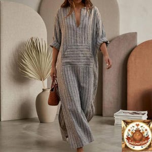 grey striped dress outfit AKIRA Office Siren Striped Shirt Dress