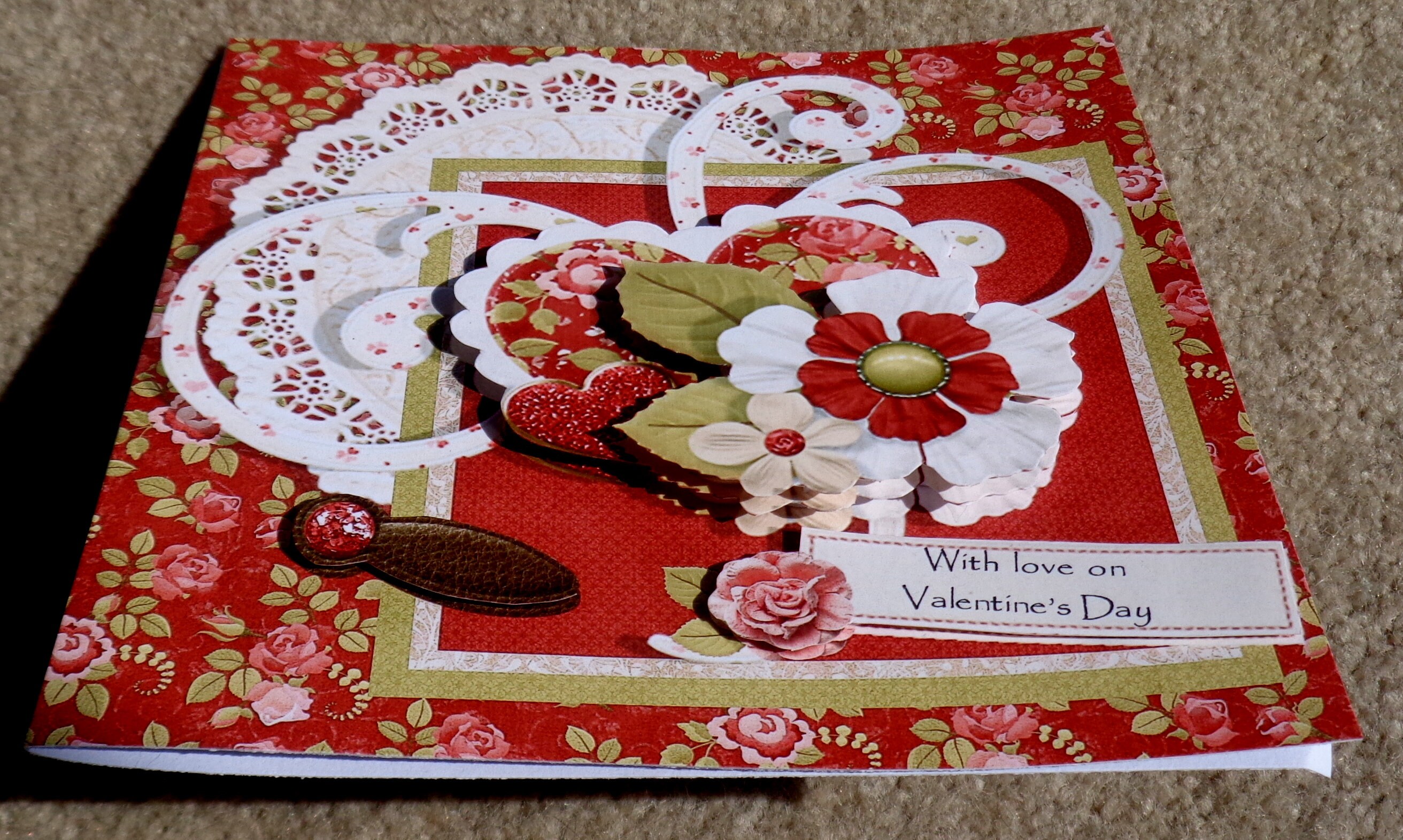 Valentine Themed Handmade 3D Greeting Card with Paper Layering | Etsy