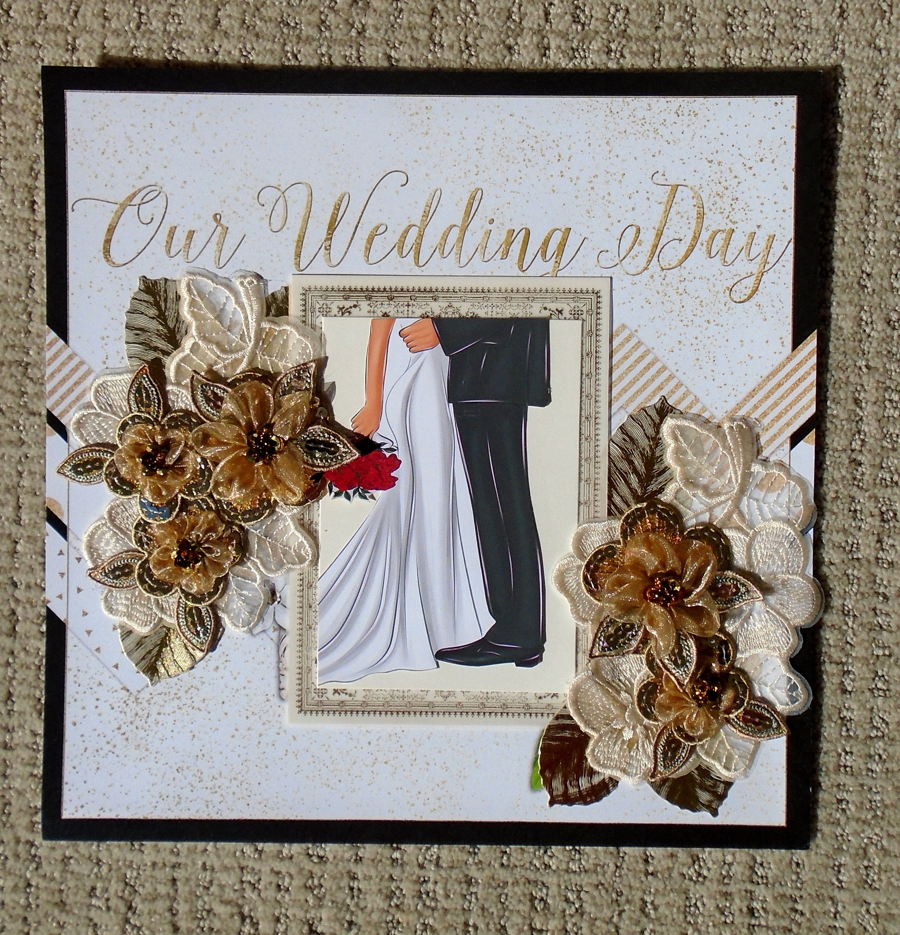 12 x 12 Wedding Scrapbook Pages with 3d Elements