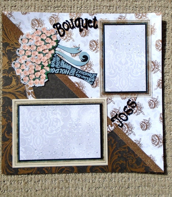 12 x 12 Wedding Scrapbook Pages with 3d Elements