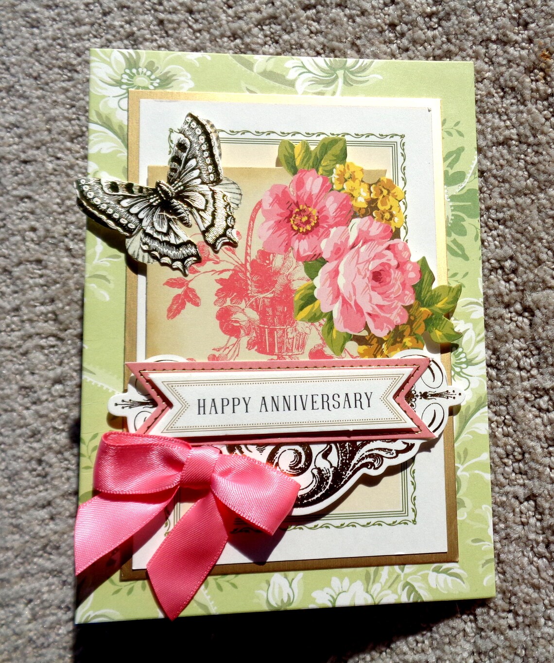 Anniversary Themed Handmade 3D Greeting Card with Paper | Etsy