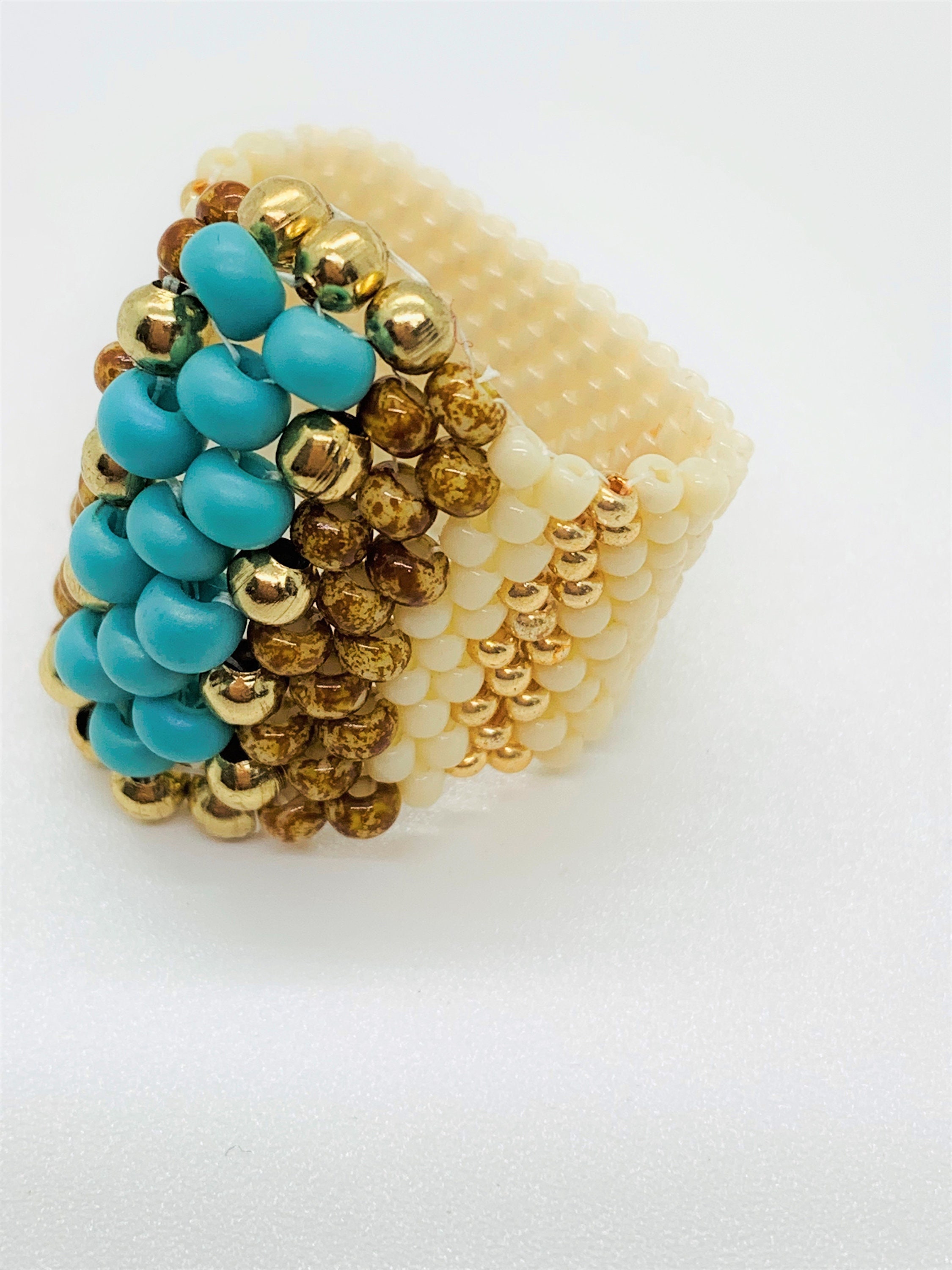 Seed Bead Ring Statement ring Gift for her Etsy