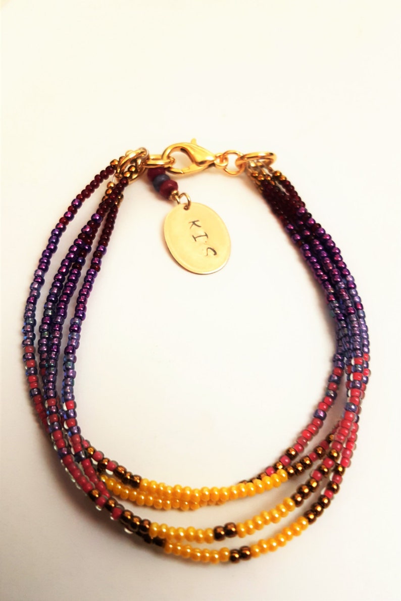 Seed bead bracelet beaded bracelet set Purple Ombre jewelry Etsy