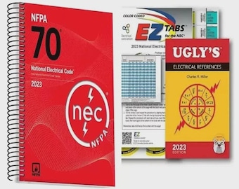 Nfpa 70 2023 nec code book + uglys electrical ref spiral + ez tab