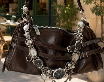 Vintage Watch Chain Belt Y2K Cyberpunk Charm Chain Clock Bag Strap Necklace Unisex Steampunk Jewelry Gift For Couple Handmade Accessory