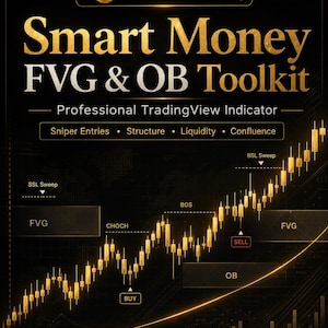 Indicador TradingView Smart Money FVG y de bloqueo de órdenes / Señales de compra/venta / Pine Script v6