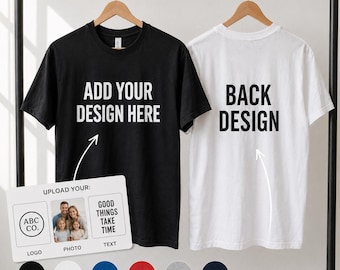Custom T-Shirt Australia, Upload Logo Photo Text, Front Back Print Tee