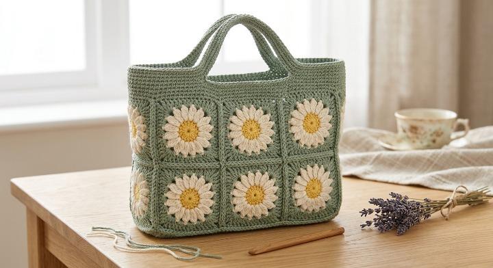 Daisy crochet bag - Etsy 日本