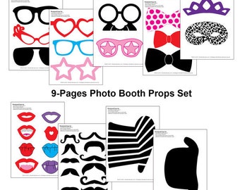 DIY Printable Photo Booth Props Set (34 pcs) - DIY Party Printable - Wedding Party Printable