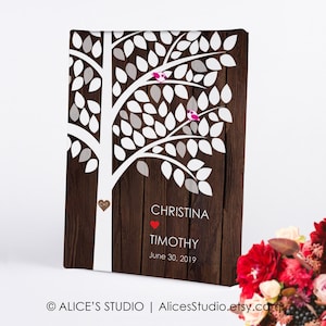 Personalised Wedding Tree Guest Book Alternative - Unique Rustic Wedding - Art Print or Digital Printable - Home Décor - Signature Tree