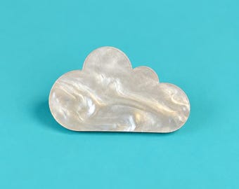 Cloud Brooch, Marbled Acrylic Pin Badge, Dopamine Dressing Jewellery