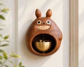 Totoro Doorbell – Handcrafted Wooden Wind Chime, Ghibli Inspired