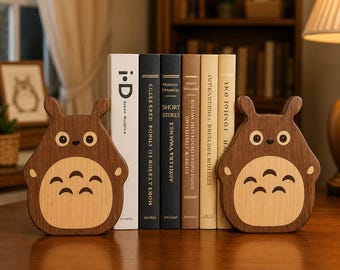 Totoro Wooden Bookends, Nursery Decor, Studio Ghibli Gift
