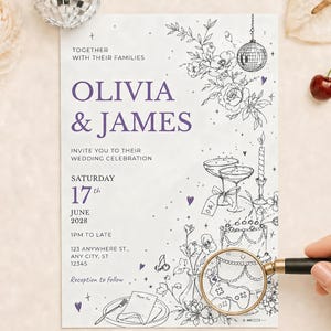 Gamer Wedding Invitation, Elegant Hidden Details, Pixel Controller Design (Digital Download)