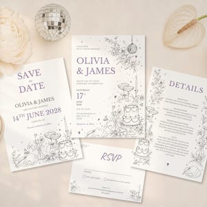 Gamer Wedding Invitation Suite Template, Editable Canva Design with Pixel Controller Details