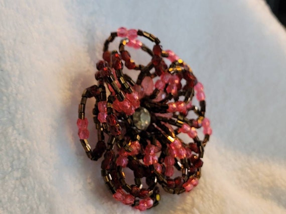 Forties Floral Brooch Passionate  Pinks - image 6