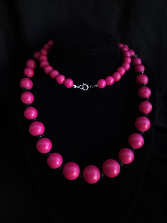 Pink HOT Pink..!  & Black Pink  Necklace - image 1