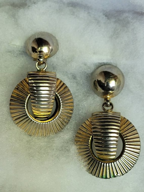 1950s Egyptian  Revival- Deco Silver Dimensional … - image 1