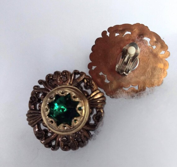Coro Vintage  Light & Lovely Emerald Earrings - image 3