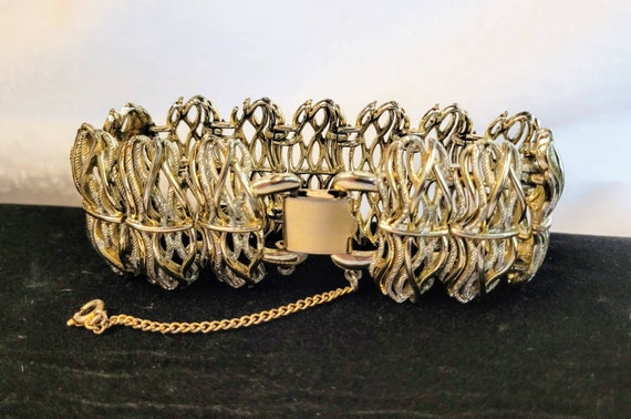 Coro Class Vintage  Silver Artsy Bracelet - image 5