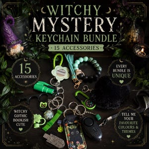 Witchy Mystery Keychain Bundle | Gothic Accessories | Bag Charms | Bookish Gift | Cute Gift for Her