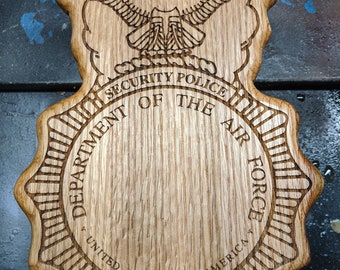 Custom Wood Plaque - All Oak - Police Badges, First Responder, Security Forces